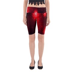 Box Lights Red Plaid Yoga Cropped Leggings by Mariart