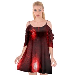 Box Lights Red Plaid Cutout Spaghetti Strap Chiffon Dress