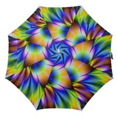 Bright Flower Fractal Star Floral Rainbow Straight Umbrellas by Mariart