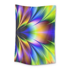 Bright Flower Fractal Star Floral Rainbow Small Tapestry by Mariart