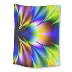 Bright Flower Fractal Star Floral Rainbow Medium Tapestry by Mariart