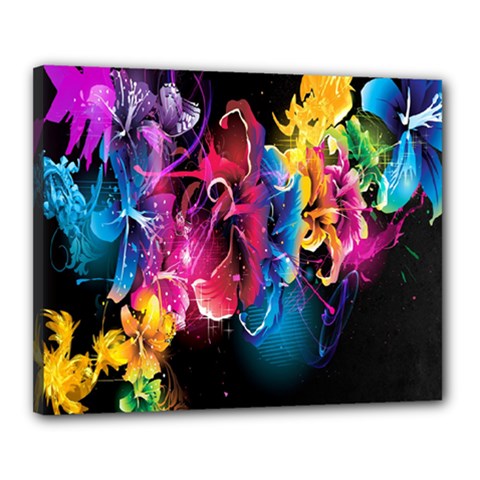 Abstract Patterns Lines Colors Flowers Floral Butterfly Canvas 20  X 16  by Mariart