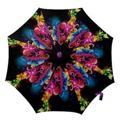 Abstract Patterns Lines Colors Flowers Floral Butterfly Hook Handle Umbrellas (large) by Mariart