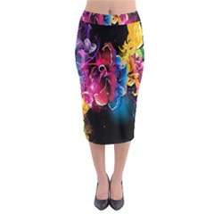 Abstract Patterns Lines Colors Flowers Floral Butterfly Midi Pencil Skirt by Mariart