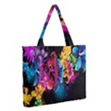 Abstract Patterns Lines Colors Flowers Floral Butterfly Medium Zipper Tote Bag View2