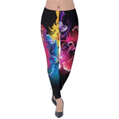 Abstract Patterns Lines Colors Flowers Floral Butterfly Velvet Leggings by Mariart