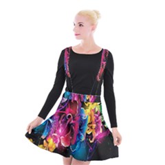 Abstract Patterns Lines Colors Flowers Floral Butterfly Suspender Skater Skirt by Mariart