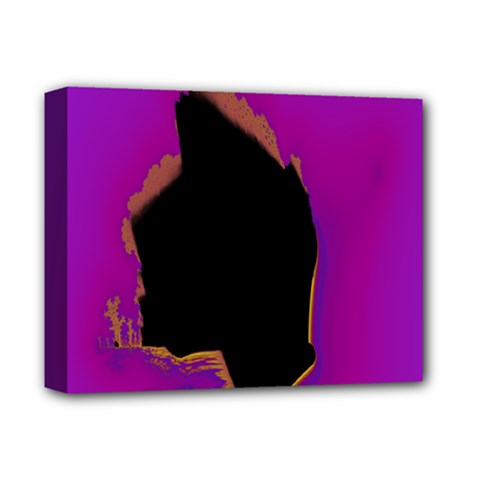 Buffalo Fractal Black Purple Space Deluxe Canvas 14  X 11  by Mariart