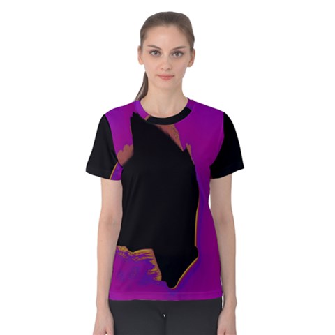 Buffalo Fractal Black Purple Space Women s Cotton Tee by Mariart