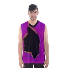 Buffalo Fractal Black Purple Space Men s Basketball Tank Top by Mariart