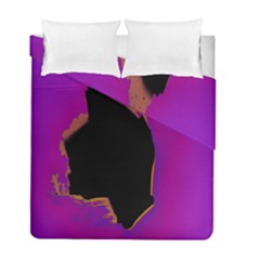 Buffalo Fractal Black Purple Space Duvet Cover Double Side (full/ Double Size) by Mariart