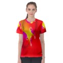 Complex Orange Red Pink Hole Yellow Women s Sport Mesh Tee View1