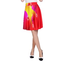 Complex Orange Red Pink Hole Yellow A-line Skirt by Mariart