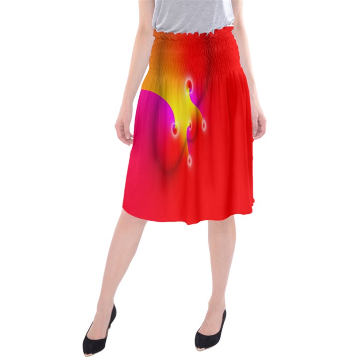 Complex Orange Red Pink Hole Yellow Midi Beach Skirt