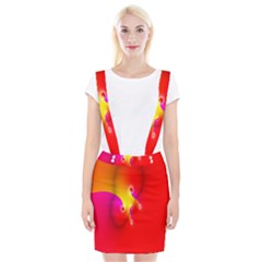 Complex Orange Red Pink Hole Yellow Braces Suspender Skirt by Mariart