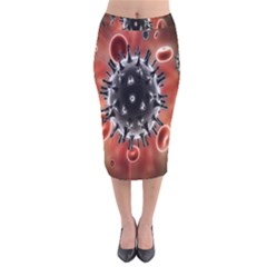 Cancel Cells Broken Bacteria Virus Bold Velvet Midi Pencil Skirt by Mariart