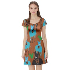 Zebra Horse Animals Short Sleeve Skater Dress by Mariart