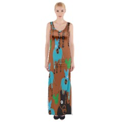 Zebra Horse Animals Maxi Thigh Split Dress by Mariart