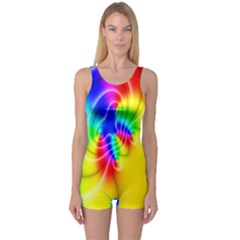 Complex Orange Red Pink Hole Yellow Green Blue One Piece Boyleg Swimsuit by Mariart