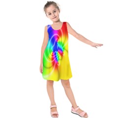 Complex Orange Red Pink Hole Yellow Green Blue Kids  Sleeveless Dress by Mariart