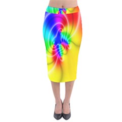 Complex Orange Red Pink Hole Yellow Green Blue Velvet Midi Pencil Skirt by Mariart