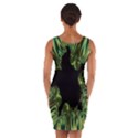 Burning Ship Fractal Silver Green Hole Black Wrap Front Bodycon Dress View2