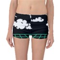 Illustration Cloud Line White Green Black Spot Polka Boyleg Bikini Bottoms View1