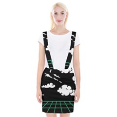 Illustration Cloud Line White Green Black Spot Polka Braces Suspender Skirt by Mariart