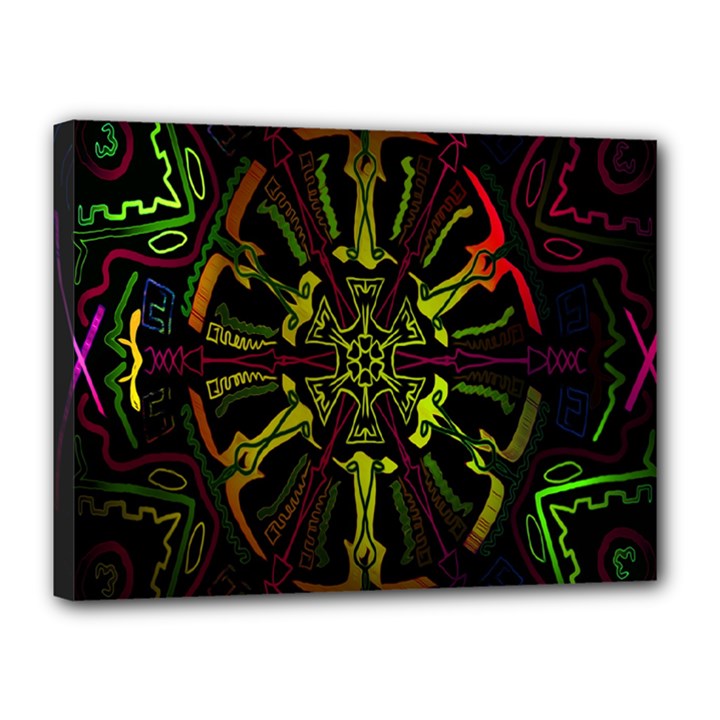 Inner Peace Star Space Rainbow Canvas 16  x 12 