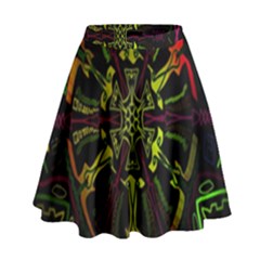 Inner Peace Star Space Rainbow High Waist Skirt by Mariart