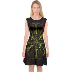 Inner Peace Star Space Rainbow Capsleeve Midi Dress by Mariart