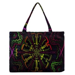 Inner Peace Star Space Rainbow Medium Zipper Tote Bag by Mariart