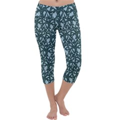 Interstellar Blog Tree Leaf Grey Capri Yoga Leggings by Mariart