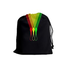 Lamp Colors Green Yellow Red Black Drawstring Pouches (large)  by Mariart