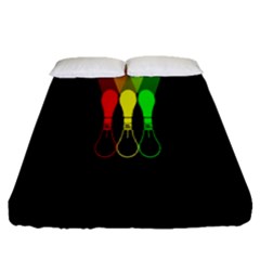 Lamp Colors Green Yellow Red Black Fitted Sheet (queen Size) by Mariart