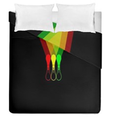 Lamp Colors Green Yellow Red Black Duvet Cover Double Side (queen Size) by Mariart