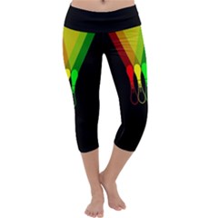 Lamp Colors Green Yellow Red Black Capri Yoga Leggings by Mariart