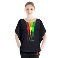 Lamp Colors Green Yellow Red Black Blouse