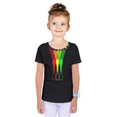 Lamp Colors Green Yellow Red Black Kids  One Piece Tee