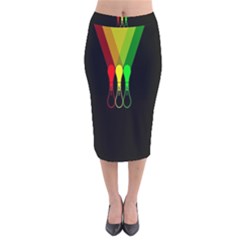 Lamp Colors Green Yellow Red Black Velvet Midi Pencil Skirt by Mariart