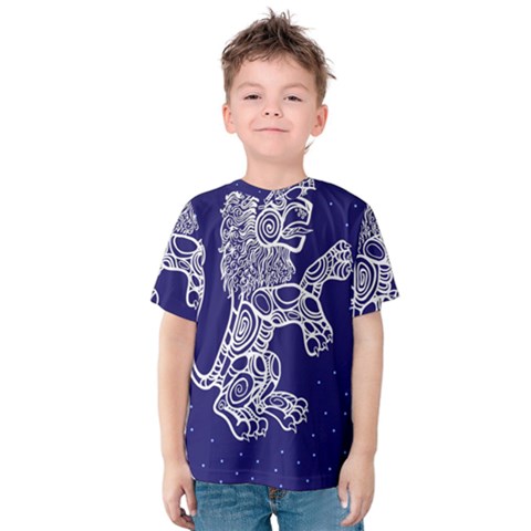 Leo Zodiac Star Kids  Cotton Tee by Mariart