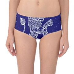 Leo Zodiac Star Mid-waist Bikini Bottoms by Mariart