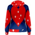 Love Heart Star Circle Polka Moon Red Blue White Women s Pullover Hoodie View2