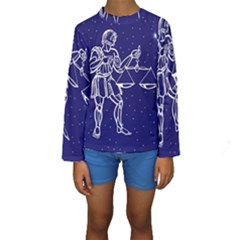 Libra Zodiac Star Kids  Long Sleeve Swimwear by Mariart