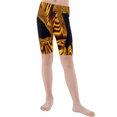 Hole Gold Black Space Kids  Mid Length Swim Shorts by Mariart