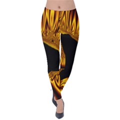 Hole Gold Black Space Velvet Leggings by Mariart