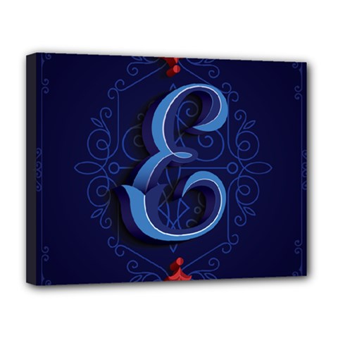 Marquis Love Dope Lettering Blue Red Alphabet E Canvas 14  X 11  by Mariart