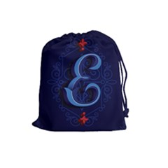 Marquis Love Dope Lettering Blue Red Alphabet E Drawstring Pouches (large)  by Mariart