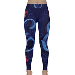 Marquis Love Dope Lettering Blue Red Alphabet E Classic Yoga Leggings by Mariart