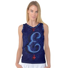 Marquis Love Dope Lettering Blue Red Alphabet E Women s Basketball Tank Top by Mariart